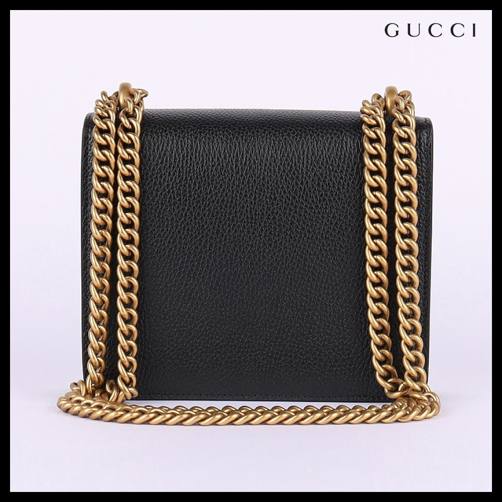 【Gucci】GG Marmont Flap Square Chain Shoulder Matelasse