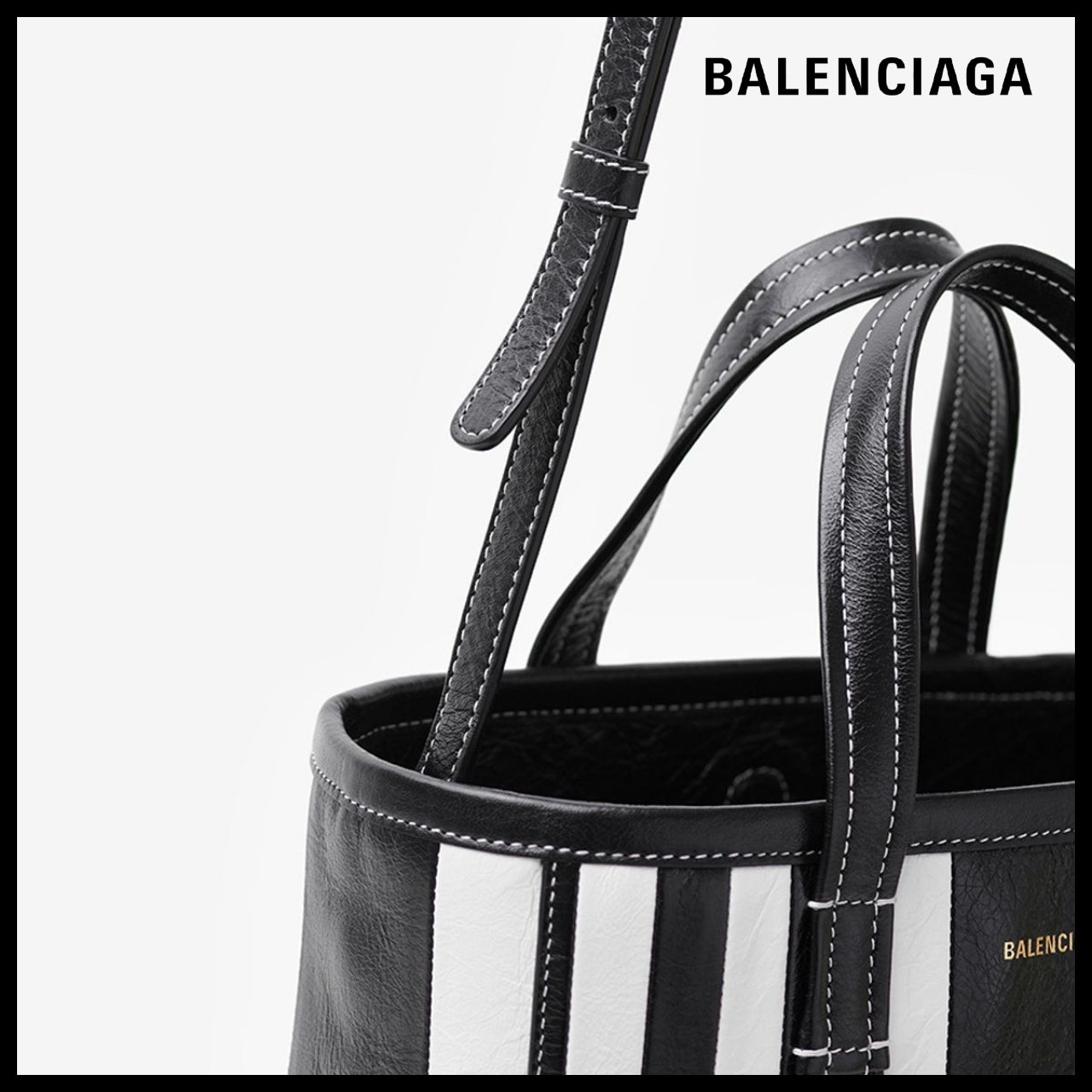 【BALENCIAGA】Barbes Small East-West Shopper Bag Black
