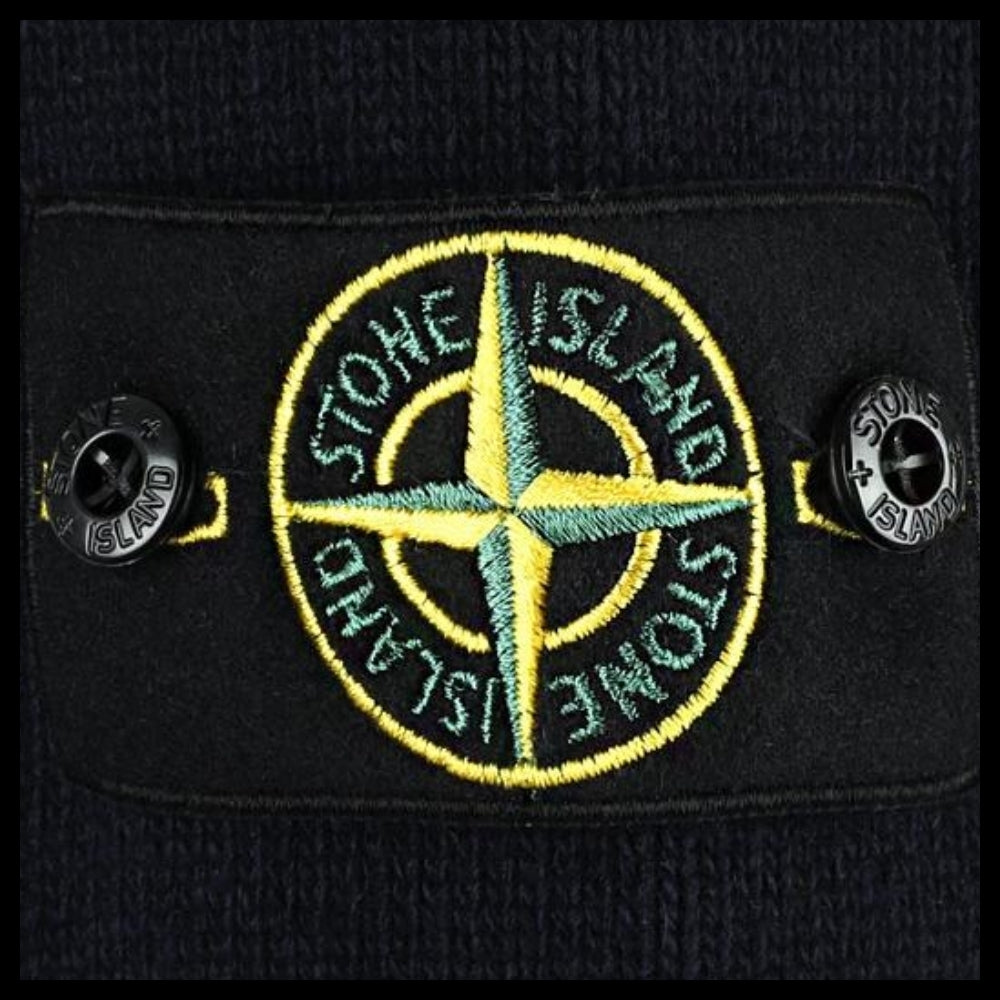 【STONE ISLAND】 Mens Wappen Patch Crewneck Knit Navy