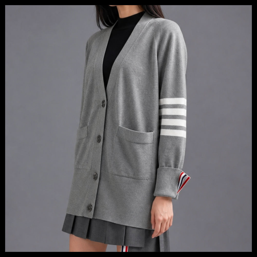 【Thom Browne】Jersey Stitch Cotton 4-Bar Exaggerated Fit