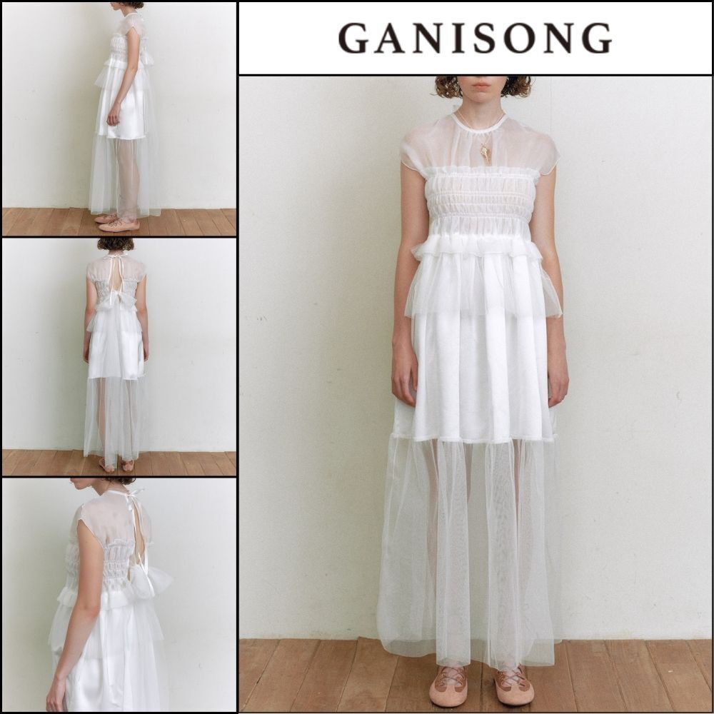 【GANISONG】Bridal Misty Layers Dress White