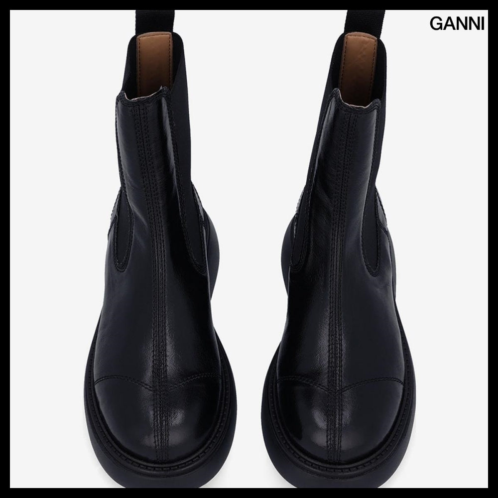 【Ganni】Everyday Mid Chelsea Boots Black