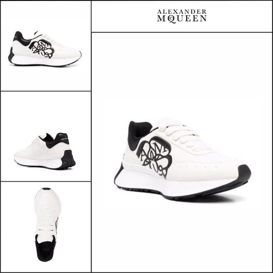 【Alexander Mcqueen】White Oversized Logo-Embossed Sneakers