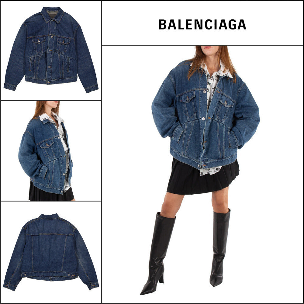 【BALENCIAGA】Panel Swing Denim Jacket