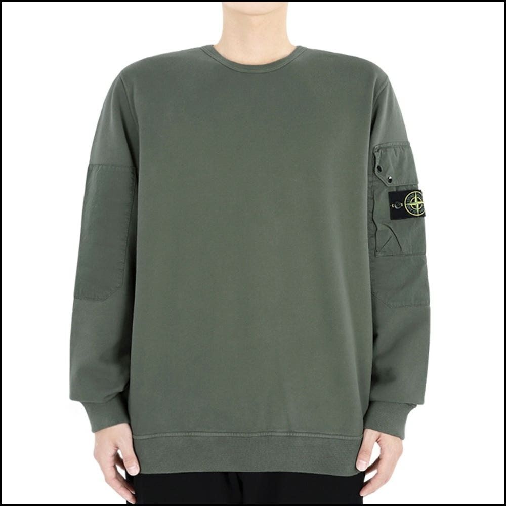 【STONE ISLAND】Wappen Patch Pocket Crewneck Sweatshirt