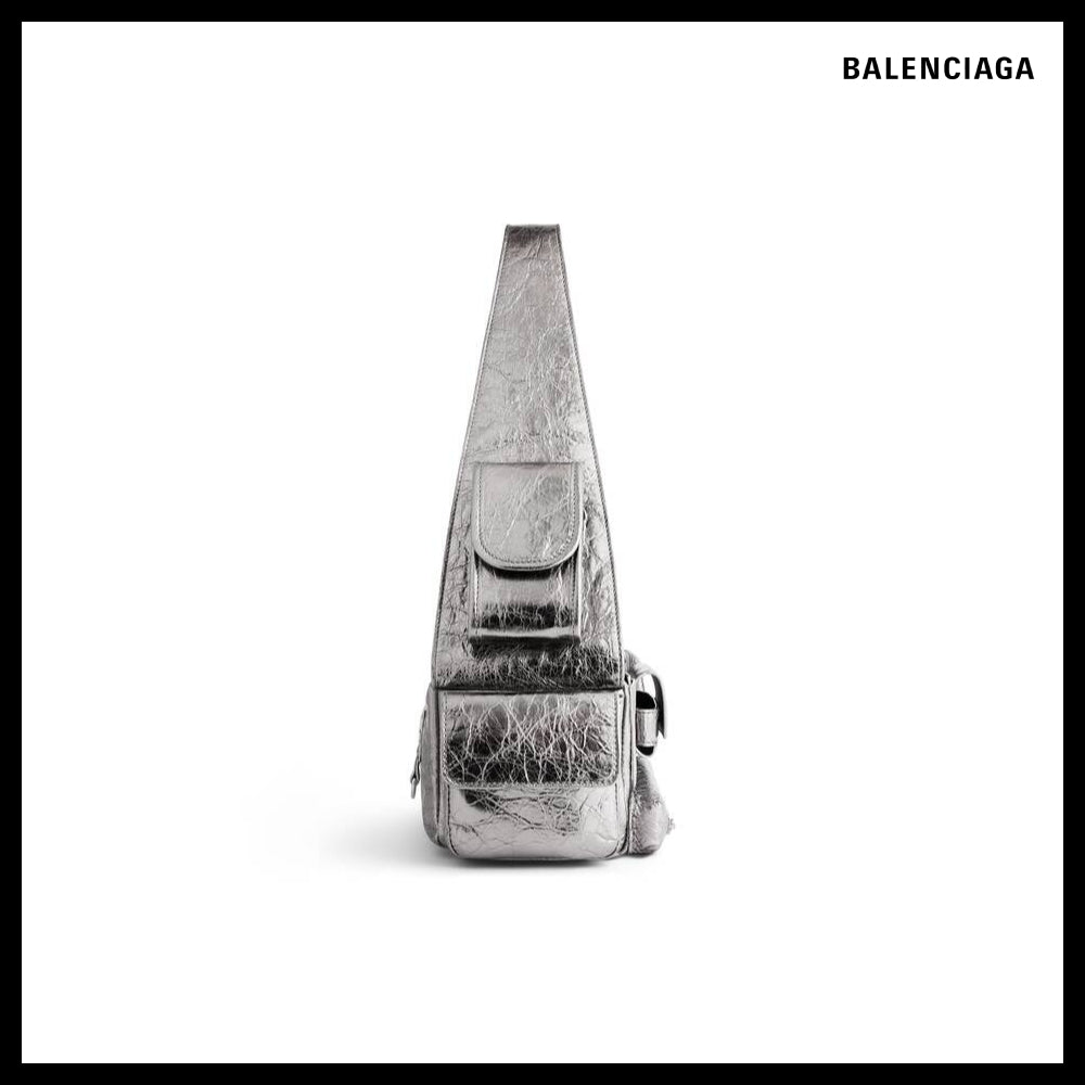 【BALENCIAGA】Superbusy XS Sling Bag Metallized Silver