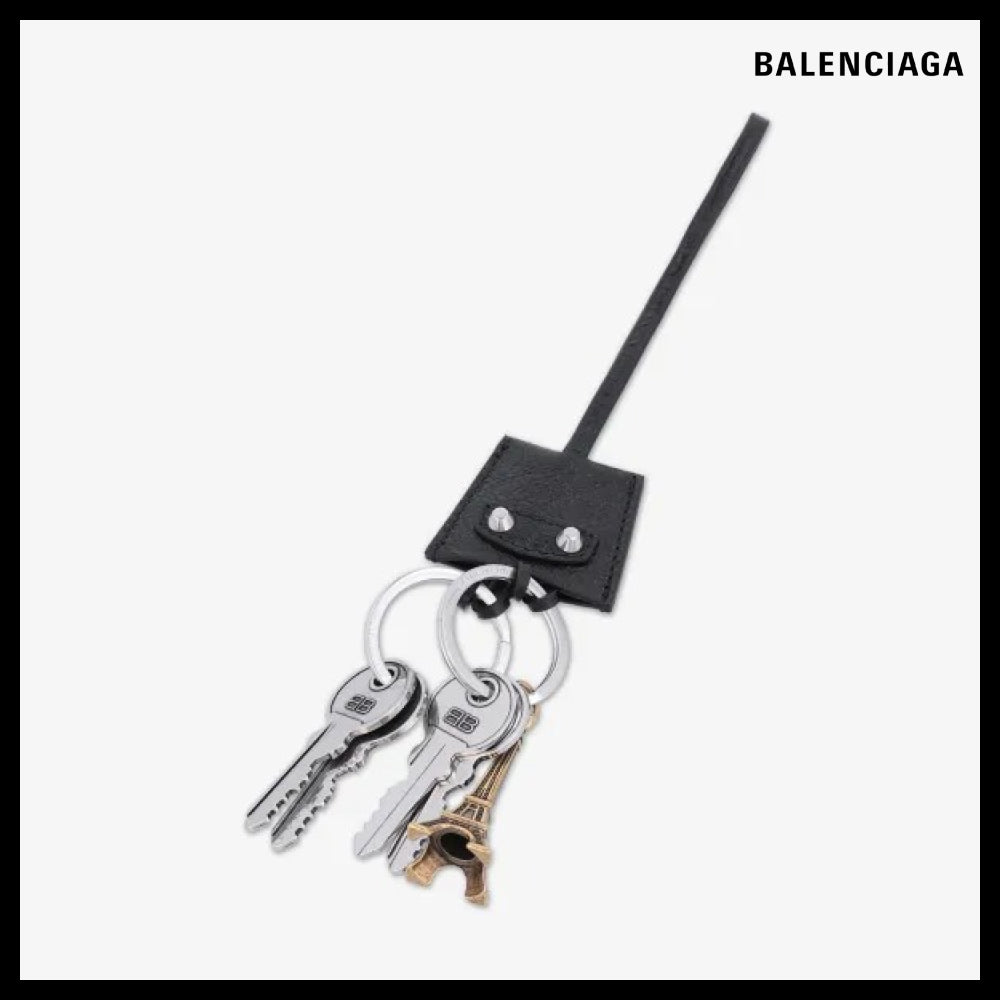 【BALENCIAGA】Le City Charm Eiffel Keyring Black