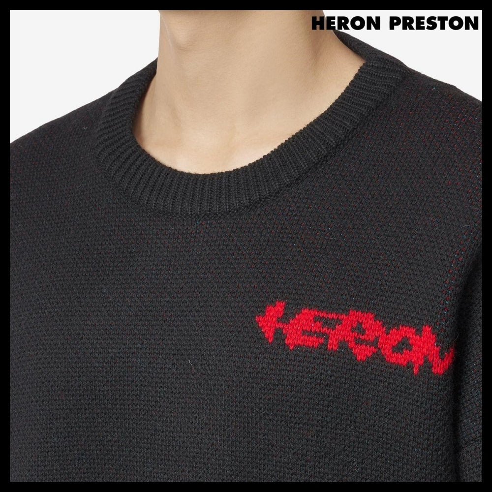 【Heron Preston】Flaming Crewneck Knit Black