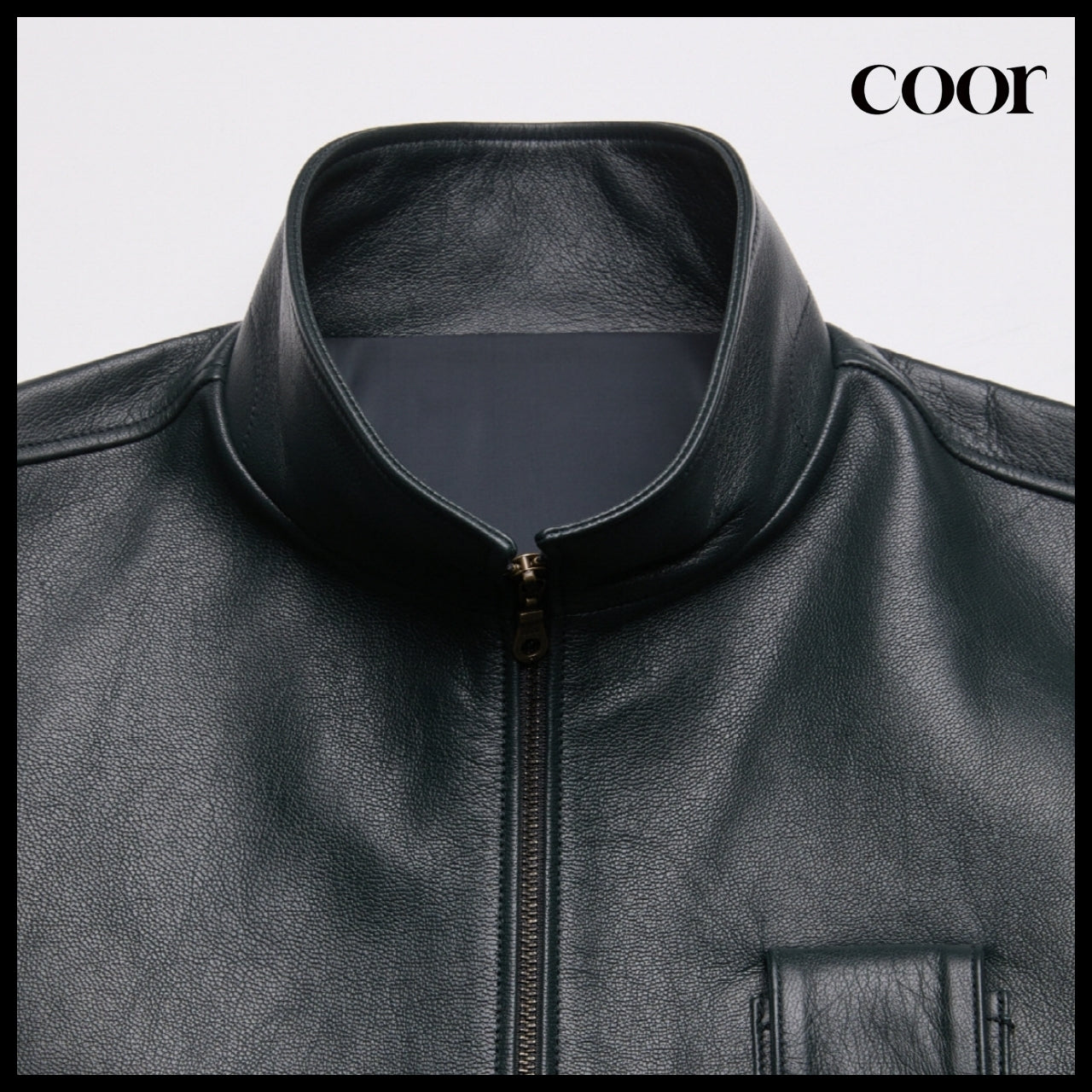 【COOR】Goat Skin Pilot Leather Jumper (2 Colors)