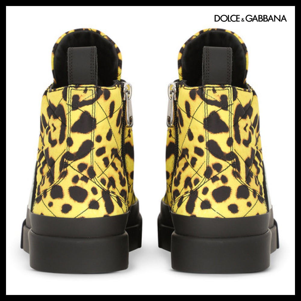 【Dolce & Gabbana】QUILTED PORTOFINO LIGHT HIGH-TOP SNEAKERS