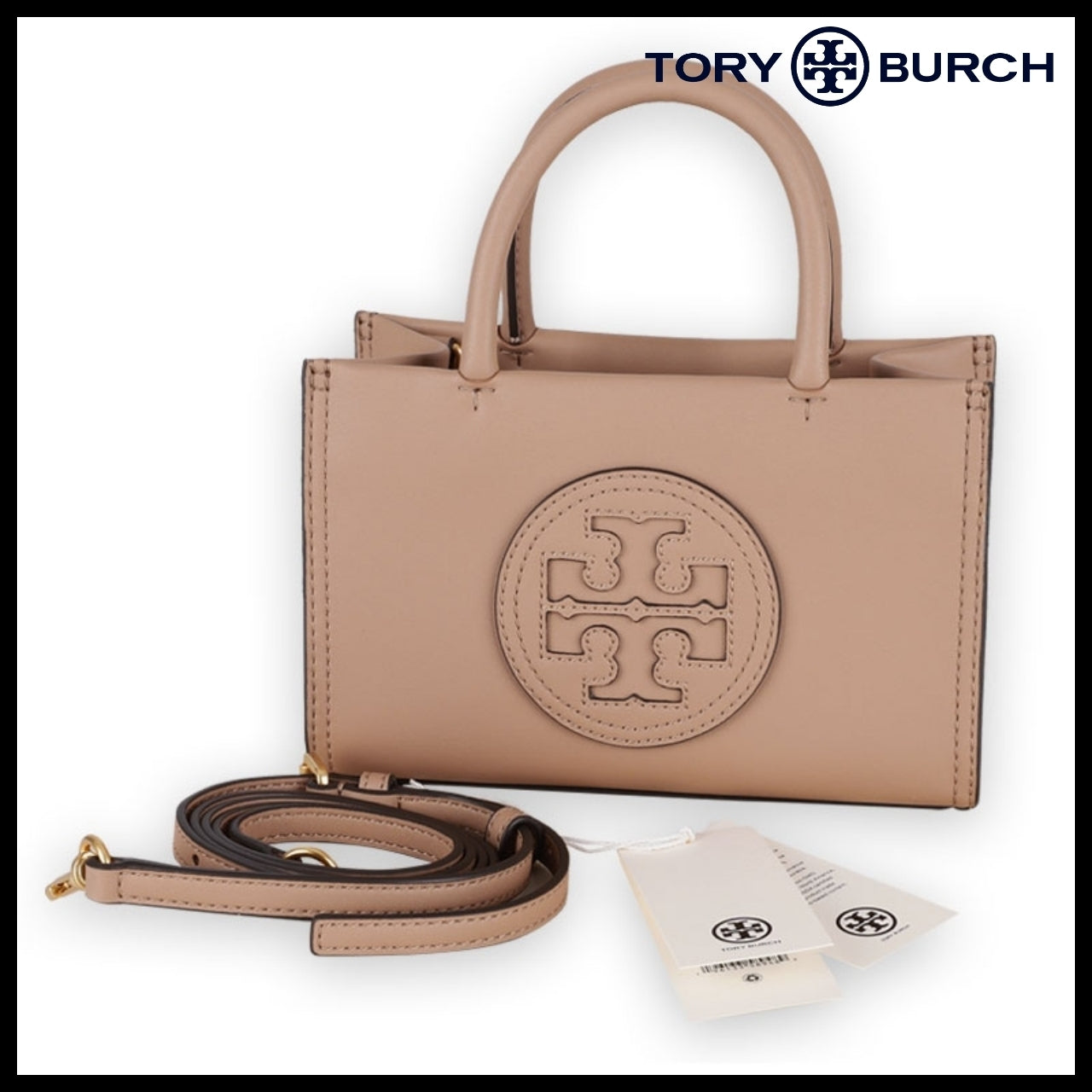 【Tory Burch】Ella Mini Shoulder Tote Bag Light Sand