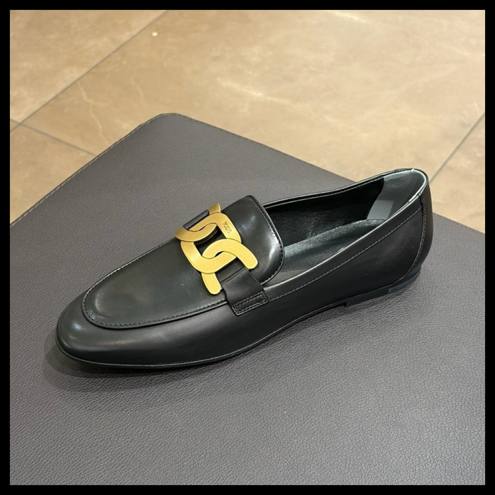 【Tod’s】CUOIO Kate Leather Women’s Loafers Black