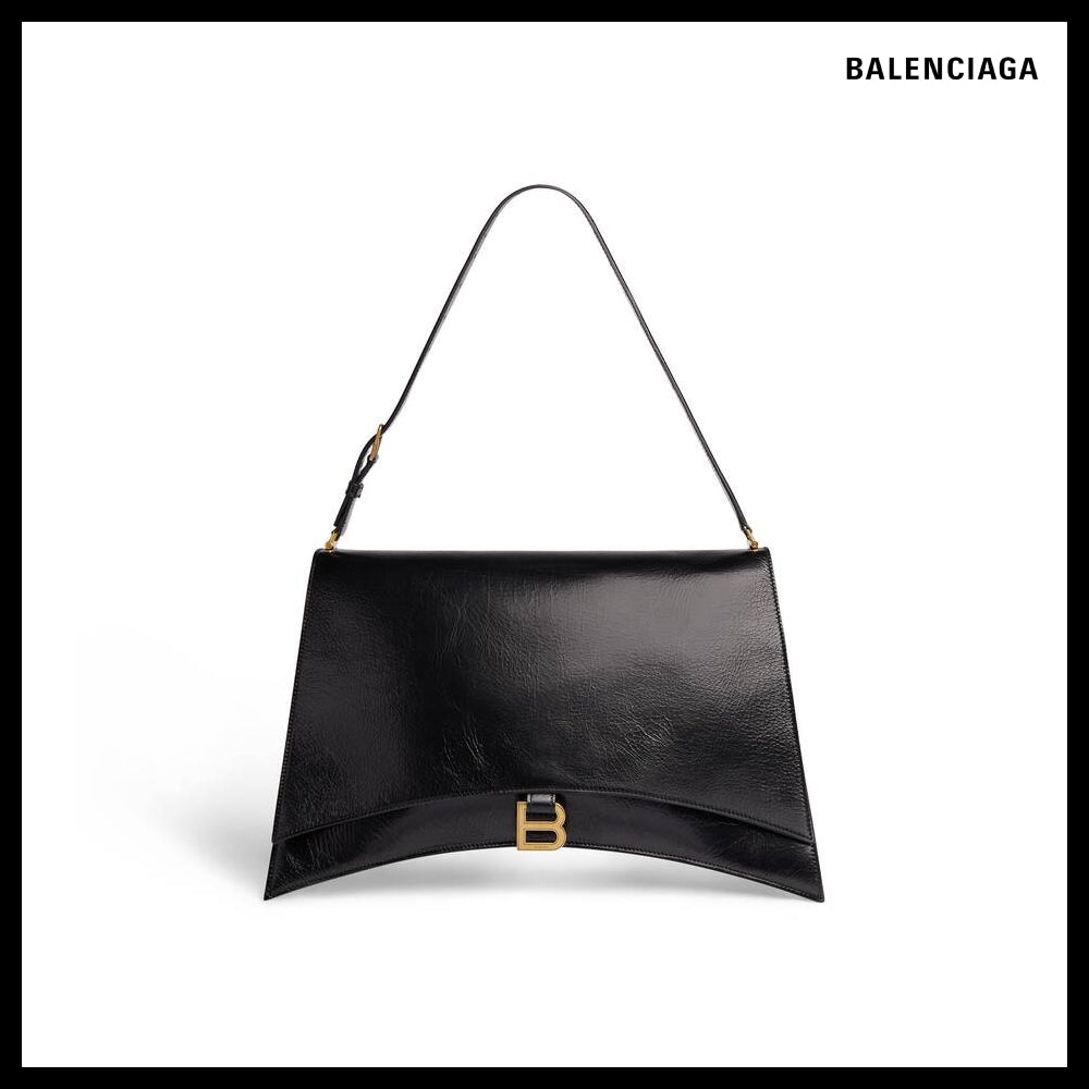 【BALENCIAGA】Crush Large Sling Handbag Black