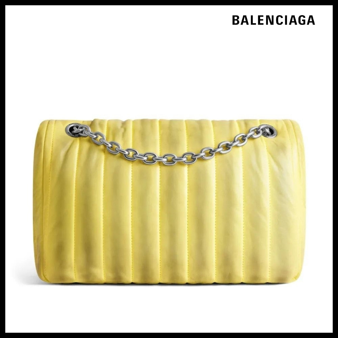 【BALENCIAGA】Monaco Small Chain Bag Sprayed Quilted Yellow