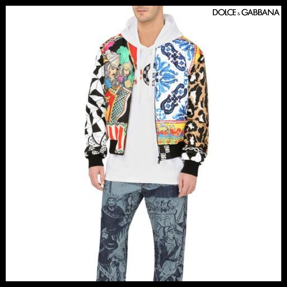 【Dolce & Gabbana】Jersey Sweatshirt with DG Patch White