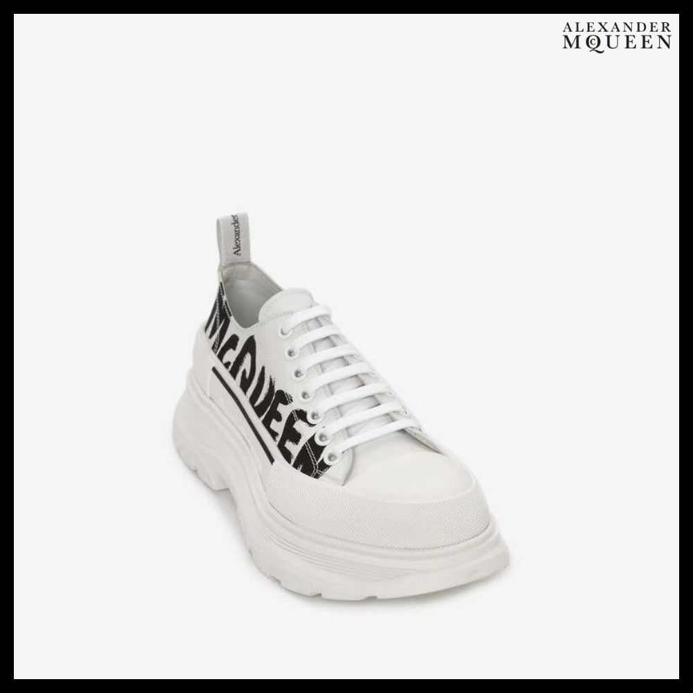 【Alexander Mcqueen】Tread Slick Lace-Up Sneakers OpticWhite
