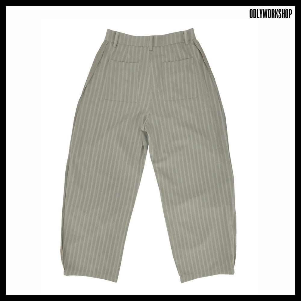 【ODLYWORKSHOP】Smog Stripe Knee Dart Trousers 2Colors