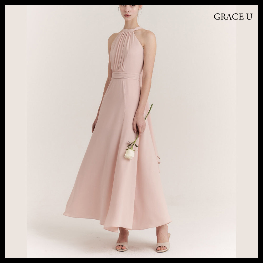 【GRACE U】Isabel Halter-Neck One-Piece 3 Colors