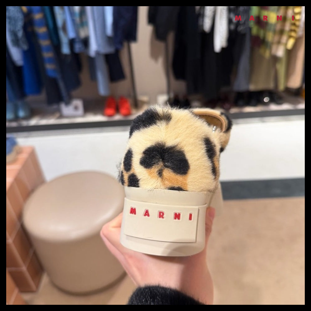 【Marni】Logo Mary Jane Leopard Velcro Women’s Sneakers