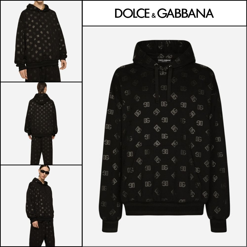 【Dolce & Gabbana】JERSEY HOODIE WITH DG PRINT