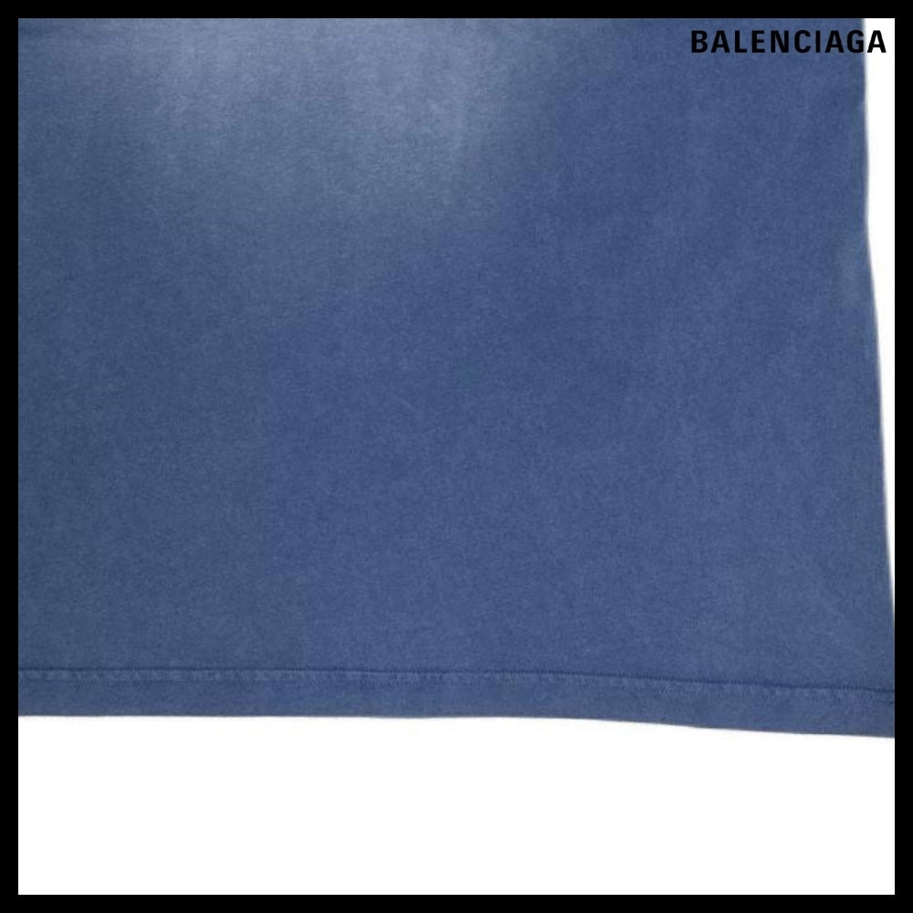 【BALENCIAGA】Hand-Drawn T-shirt Blue