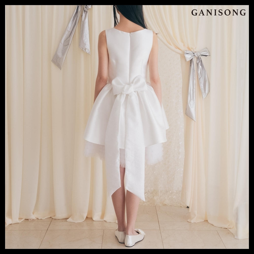 【GANISONG】Bridal Can Can Mini Dress White