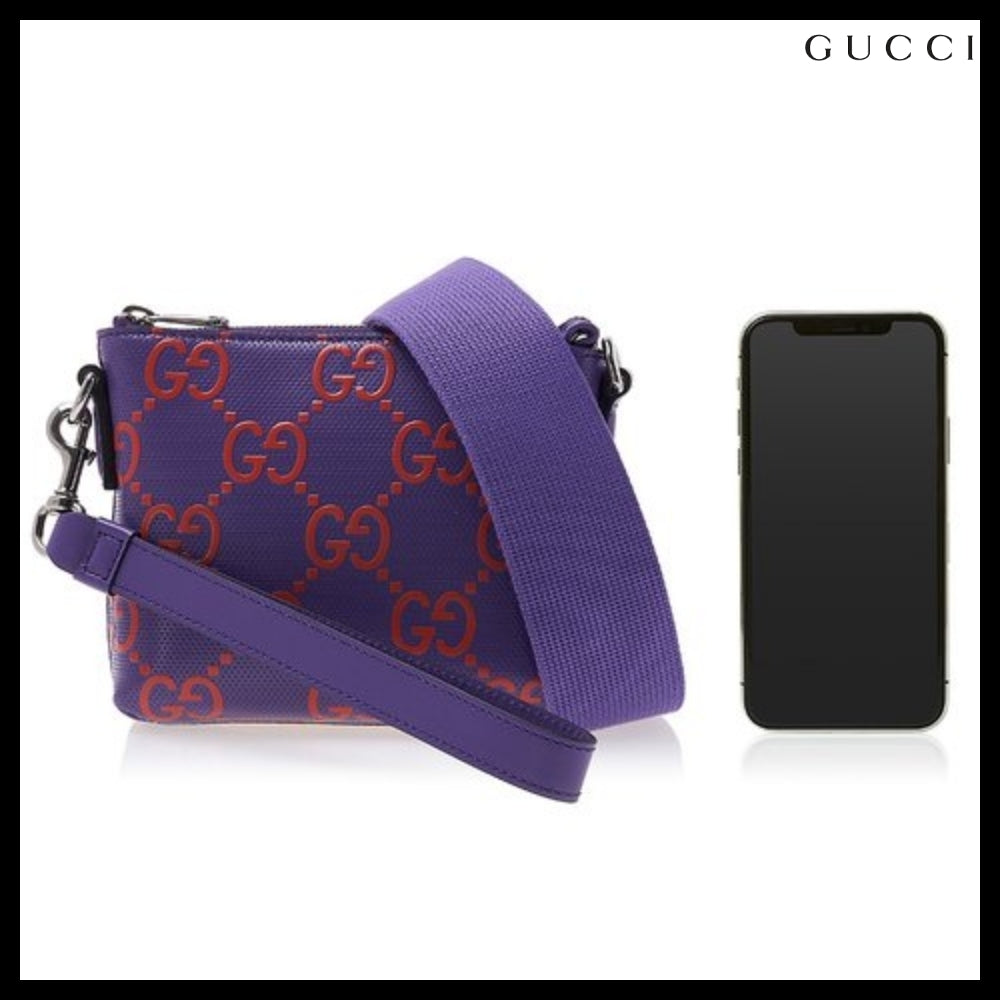 【GUCCI 】Tennis 20 GG Embossed Two-Tone Messenger Bag
