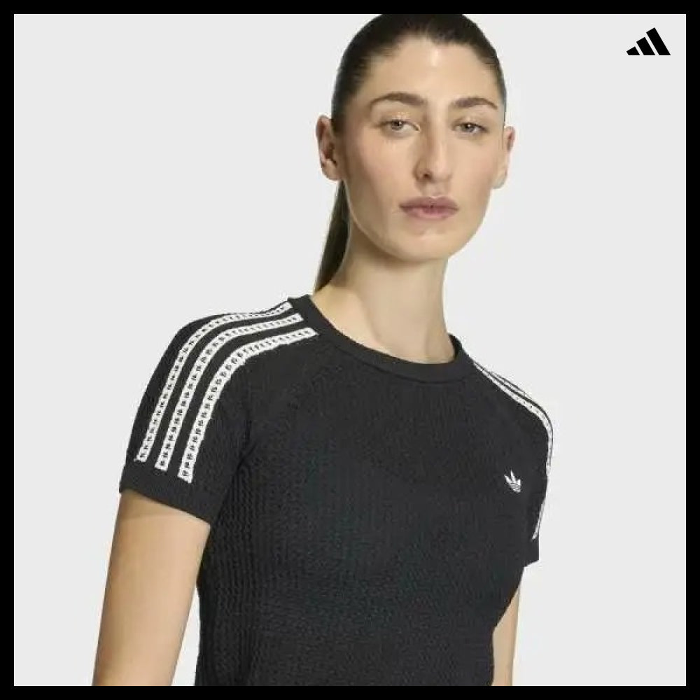 【ADIDAS 】Knit Crochet Cali T-Shirt Black