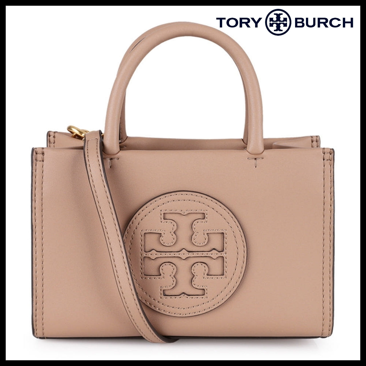 【Tory Burch】Ella Mini Shoulder Tote Bag Light Sand