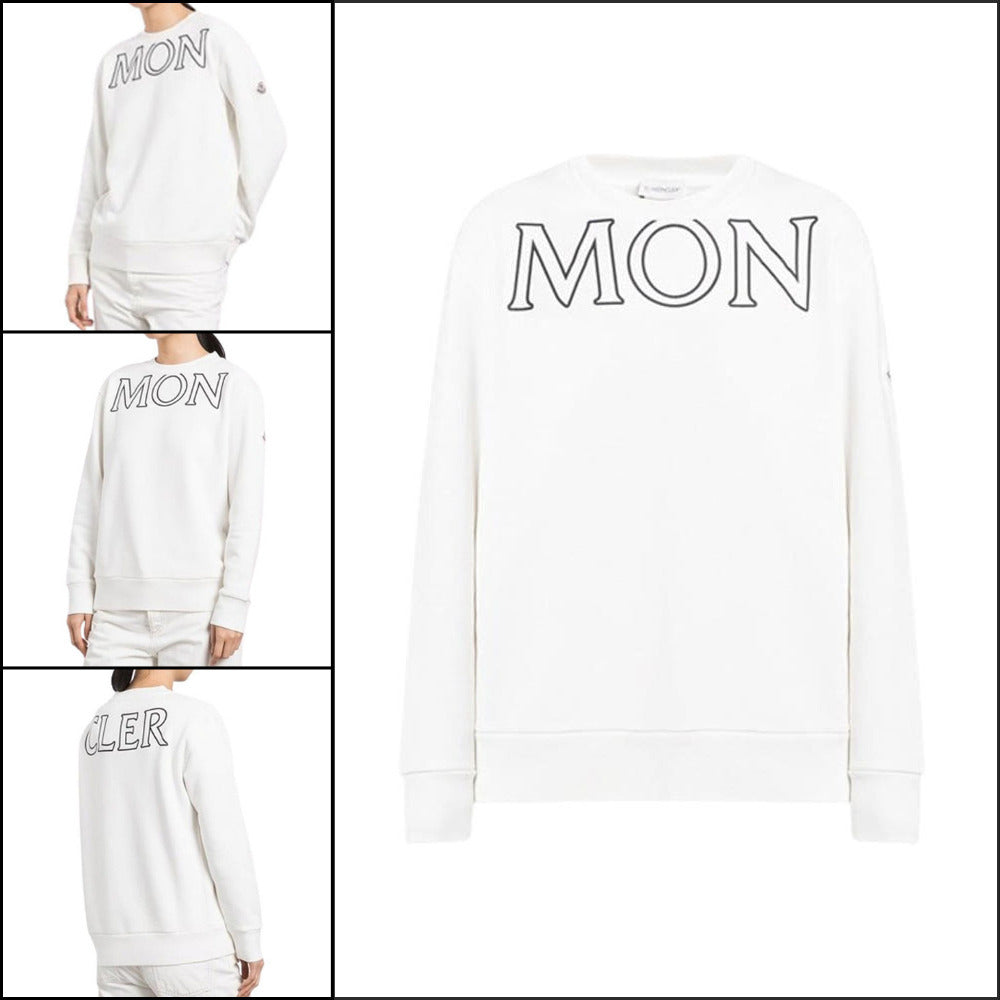 【MONCLER】Arm Logo Lettering Sweatshirt White Women