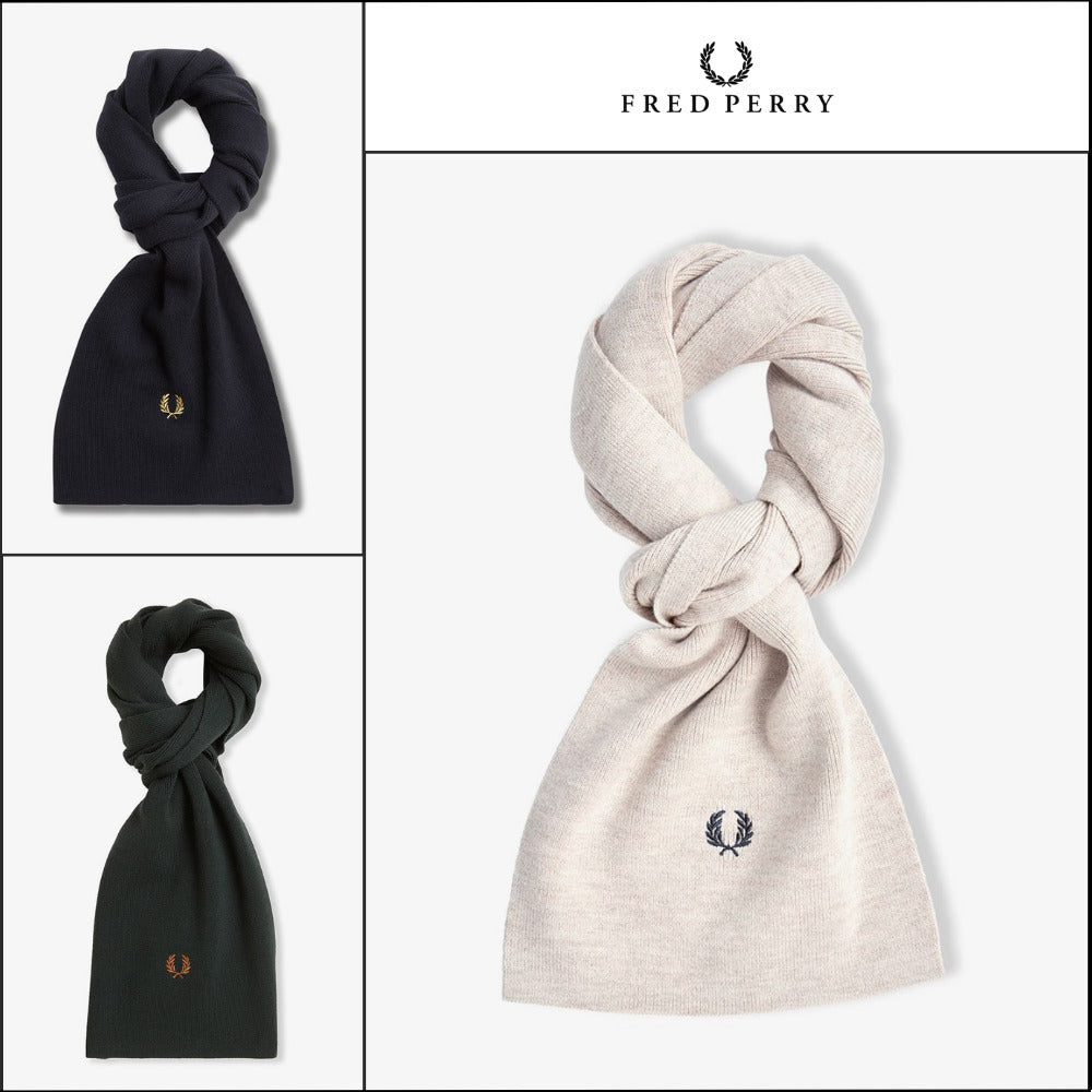 【FRED PERRY】Classic Merino Wool Blended Scarf 3 Colors