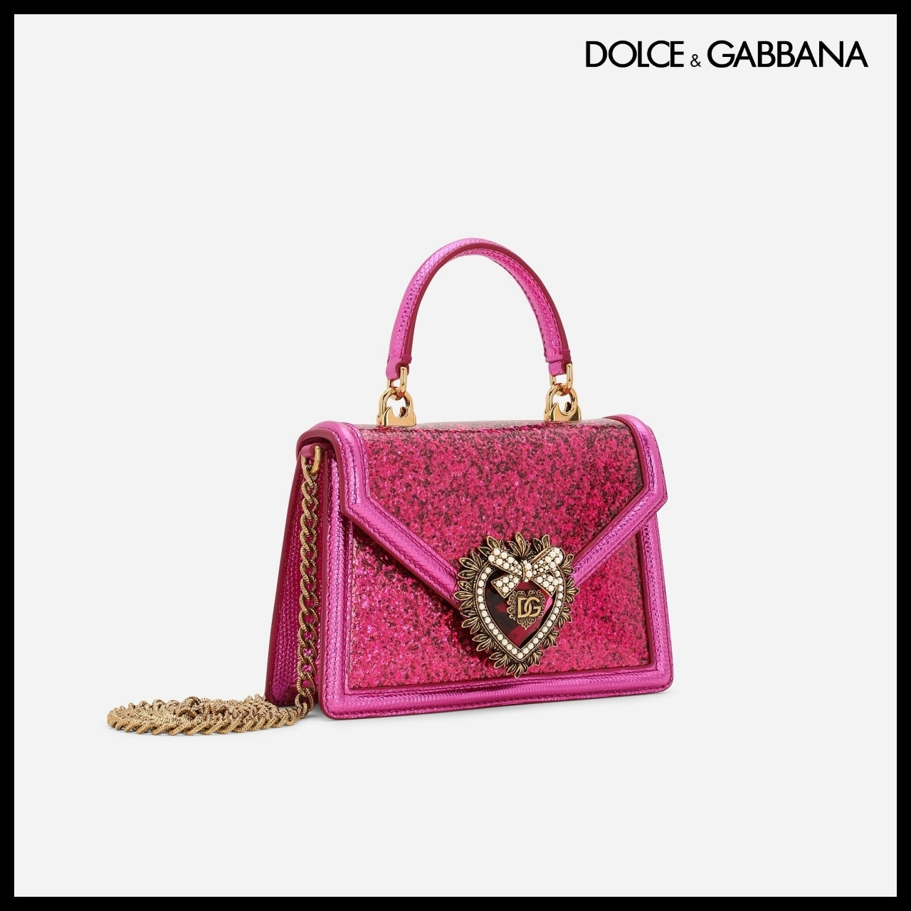 【Dolce & Gabbana】Small Devotion Top-Handle Bag Pink