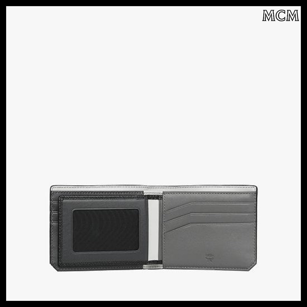 【MCM】New brick embossed leather card case bifold wallet