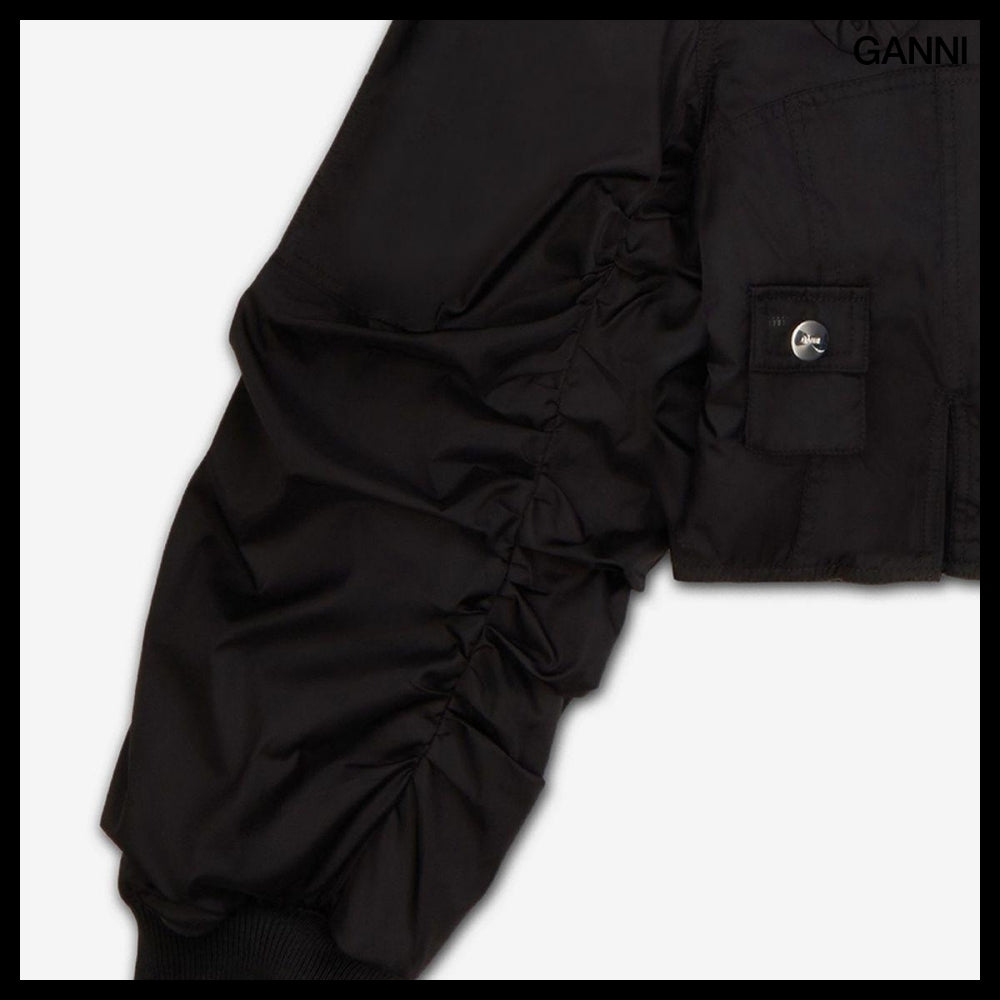 【Ganni】Duchess Nylon Jacket Black