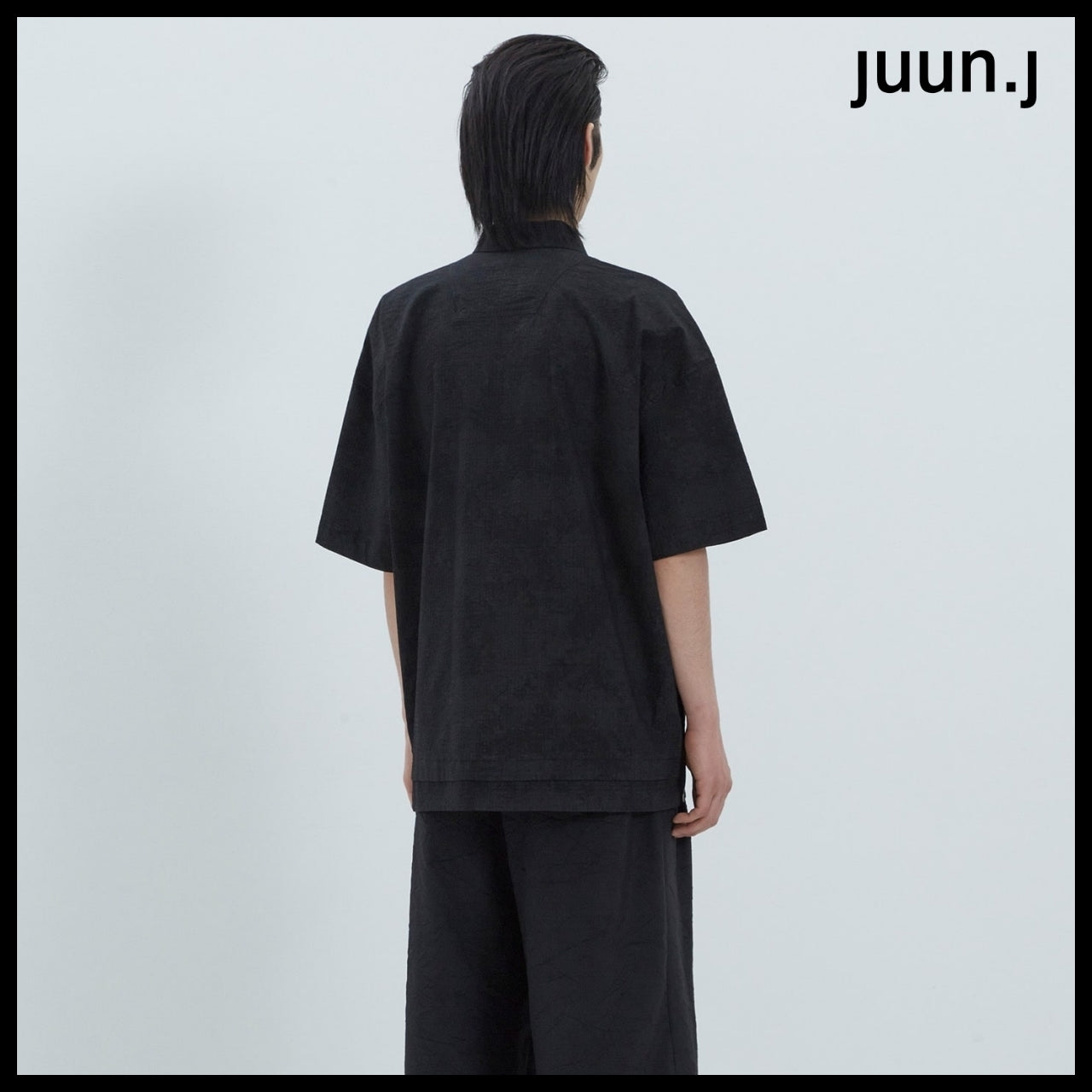 【JUUN.J】CORE Painting Stripe Diagonal Zipper Shirt Jumper