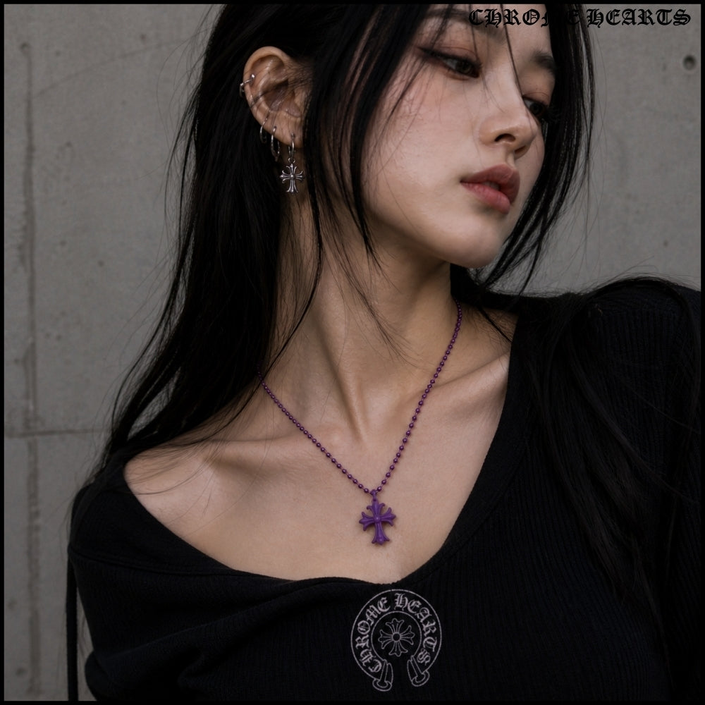 【CHROME HEARTS】SILICHROME CH CROSS PENDANT PURPLE 正規品