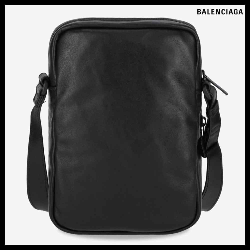 【BALENCIAGA】Under Armour Logo Lambskin Crossbody Bag Black