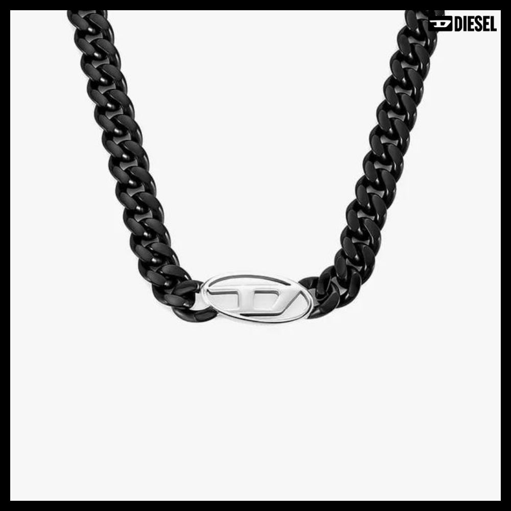 【DIESEL】Oval D Logo Chain Necklace