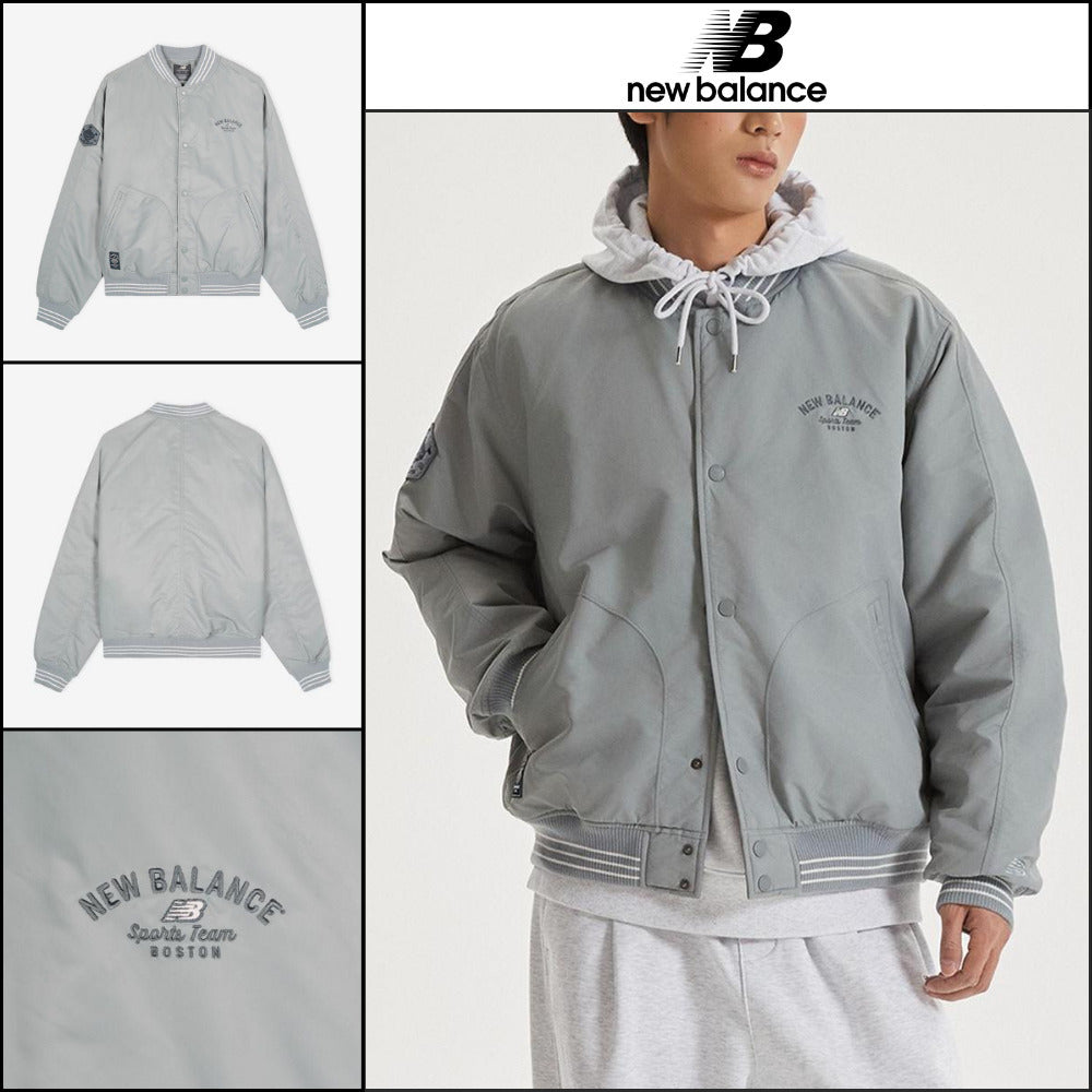 【New Balance】UNI New Grey Varsity Padding Jacket
