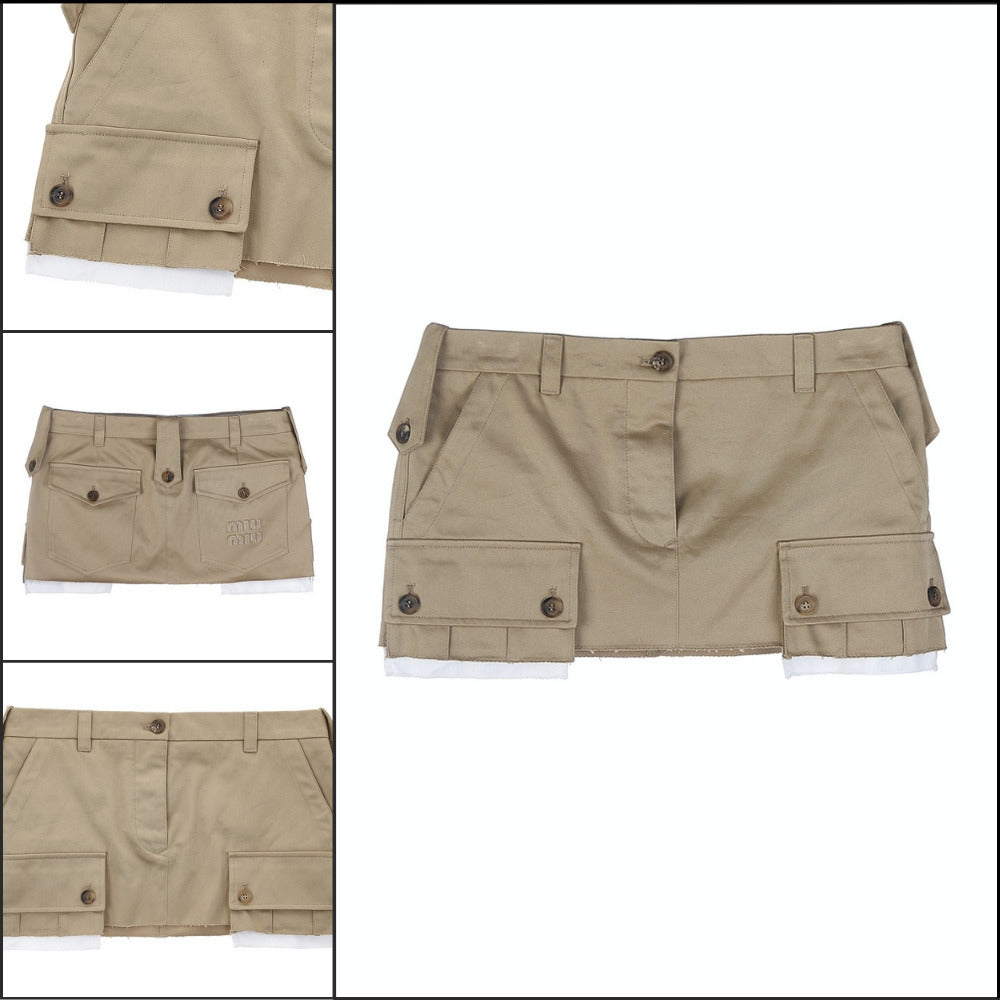 【Miu Miu】Women’s Chino Mini Skirt