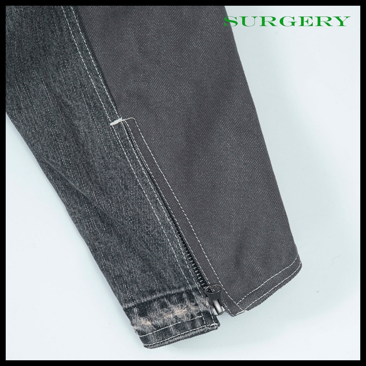 【SURGERY】Denim Biker Jacket Grey