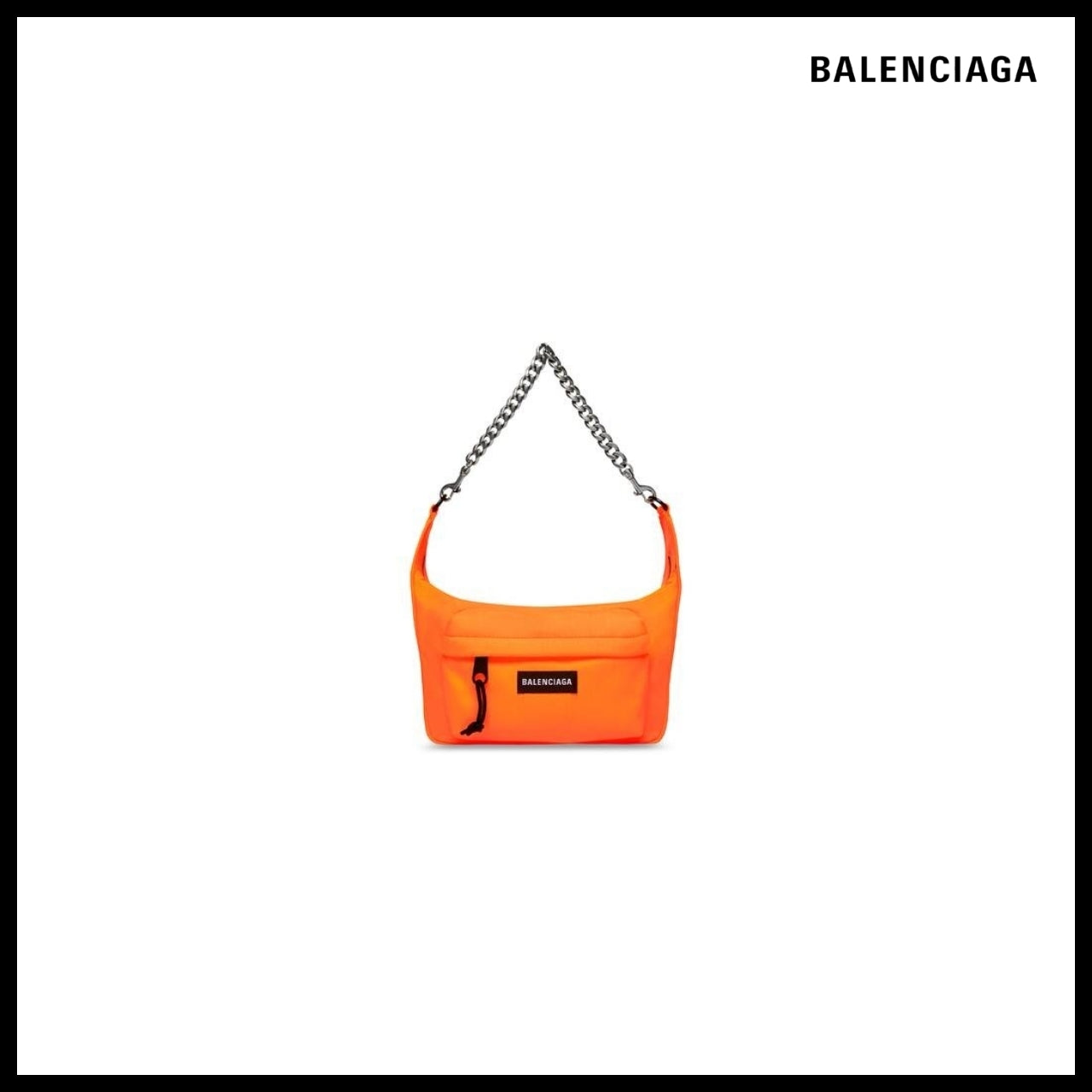 【BALENCIAGA】Raver Medium Bag with Chain in Fluo Orange