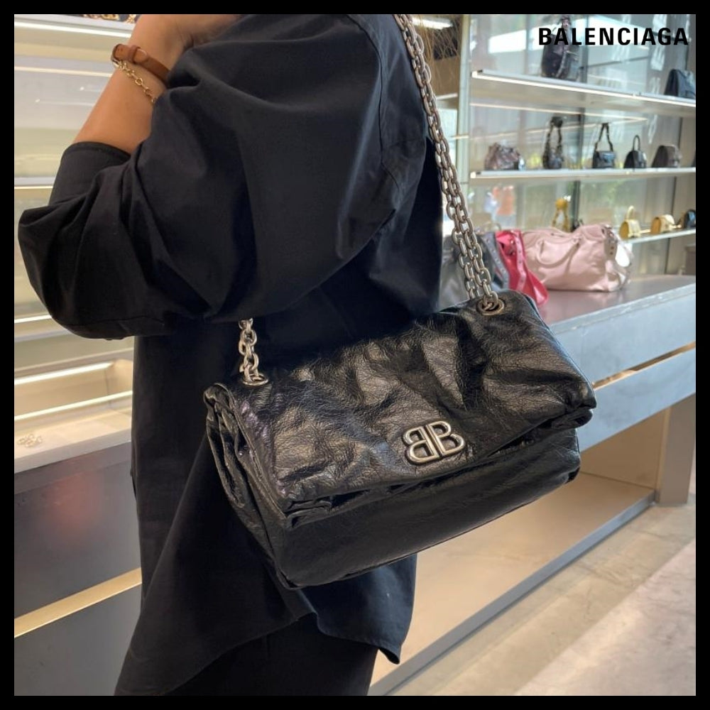 【BALENCIAGA】Monaco Small Chain Bag Black