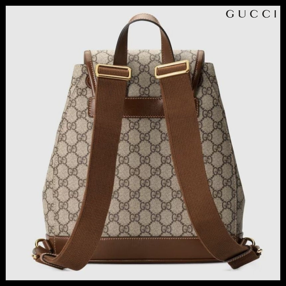 【GUCCI】Interlocking Supreme Pattern Leather Backpack
