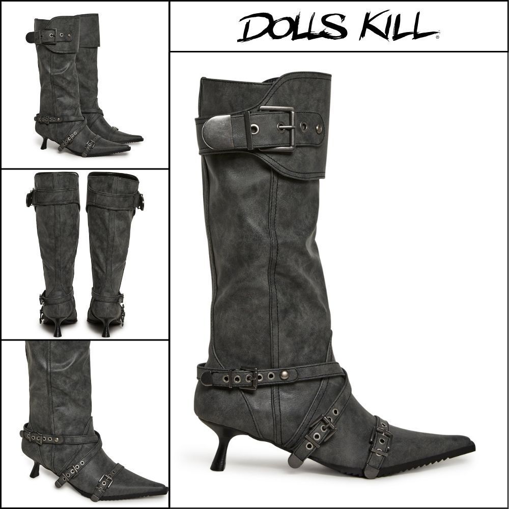 ◆DOLLS KILL◆DARKER WAVS Outro Buckle Boot