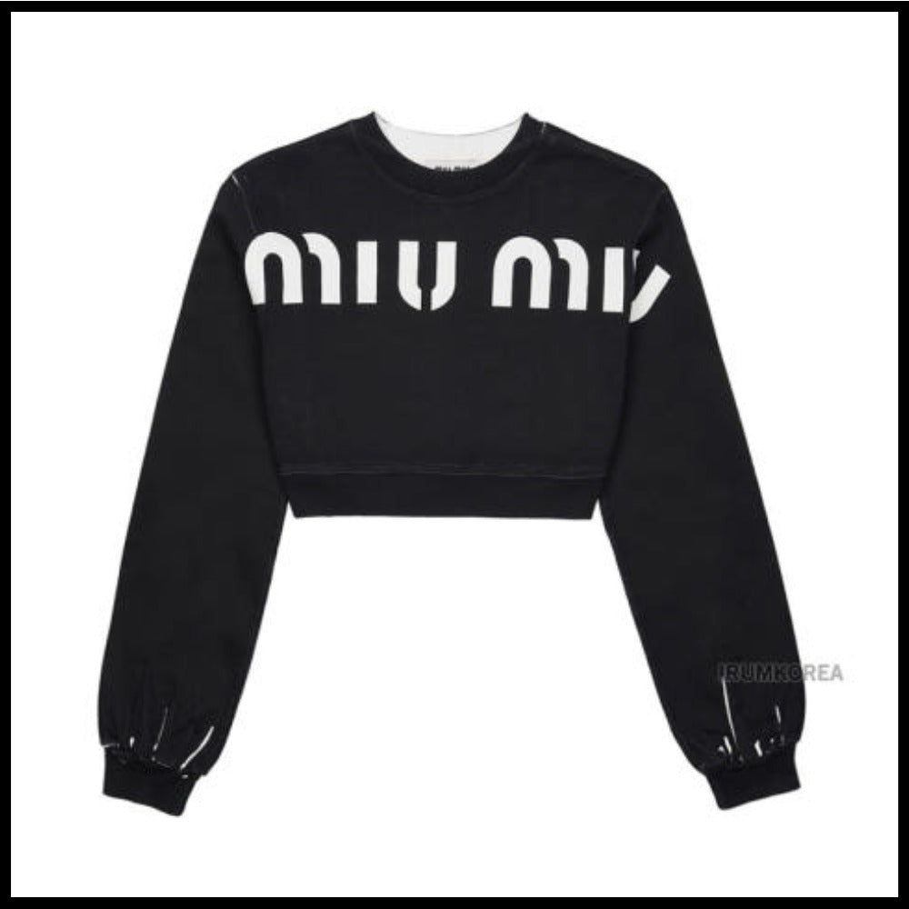 【MiuMiu】プリント コットン スウェットシャツ