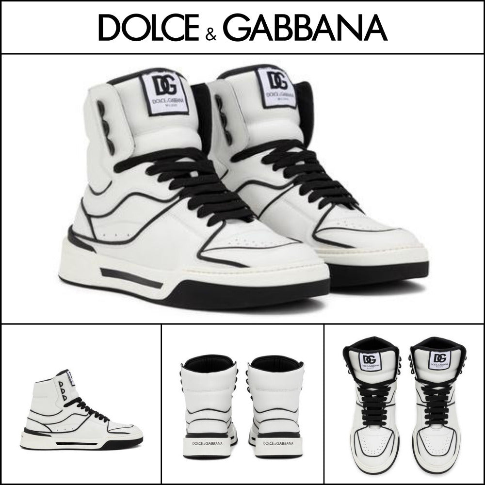 【Dolce & Gabbana】CALFSKIN NAPPA NEW ROMA MID-TOP SNEAKERS