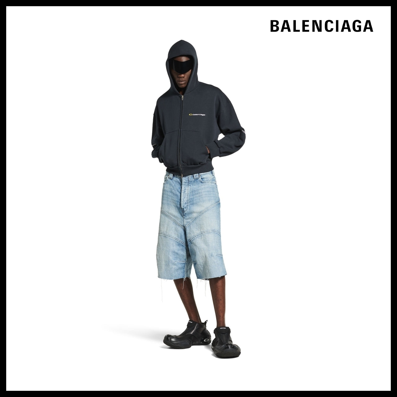 【BALENCIAGA】Men’s Knee Dart Slim-Fit Shorts