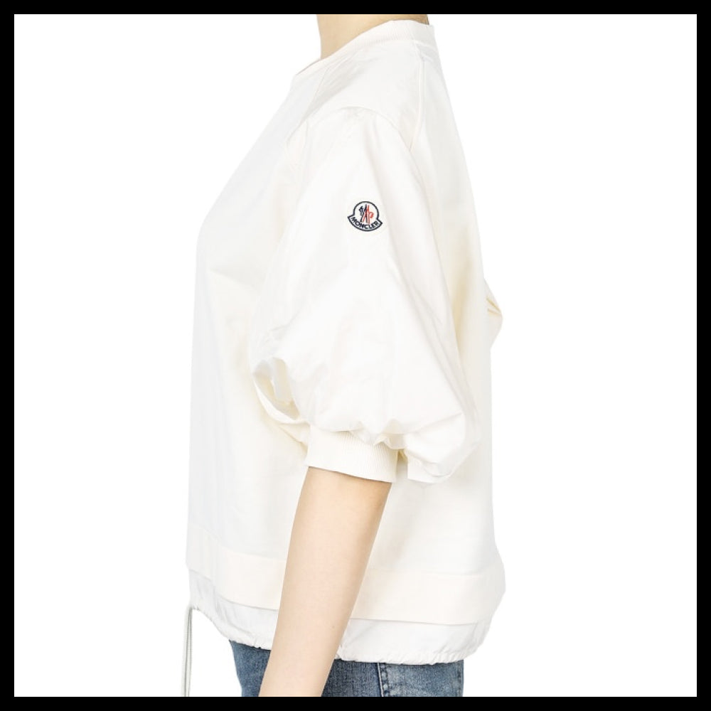 【MONCLER】 Women Puff Sleeve String Short Sleeve Ivory