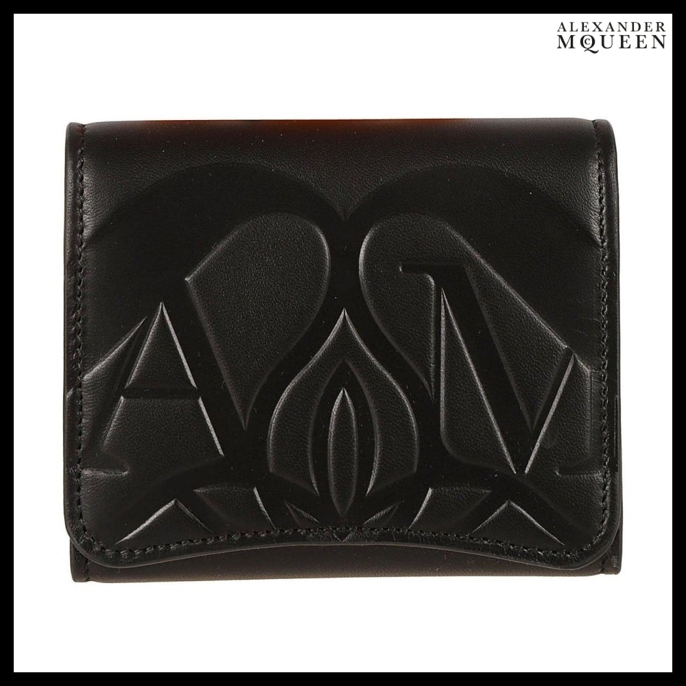 【Alexander Mcqueen】The Seal Embossed Tri-fold Wallet